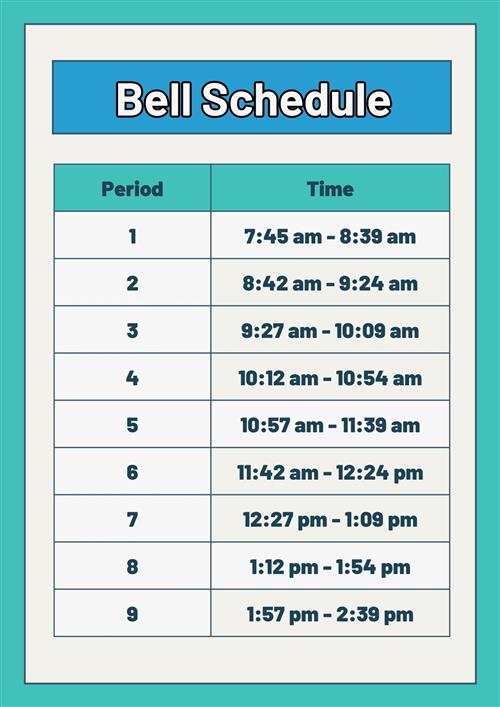 RHA Bell Schedule